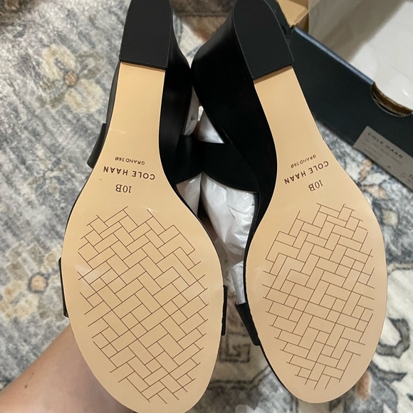 NIB Cole Haan Josie Wedge Sandal in Black - Picture 7 of 10
